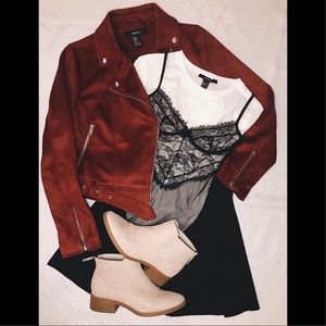 SOLD NWOT Forever21 Faux Suede Moto Jacket